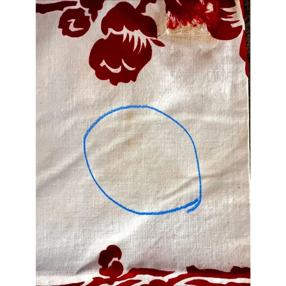 Vintage Springmaid Red and White Flowered Tablecloth See Details